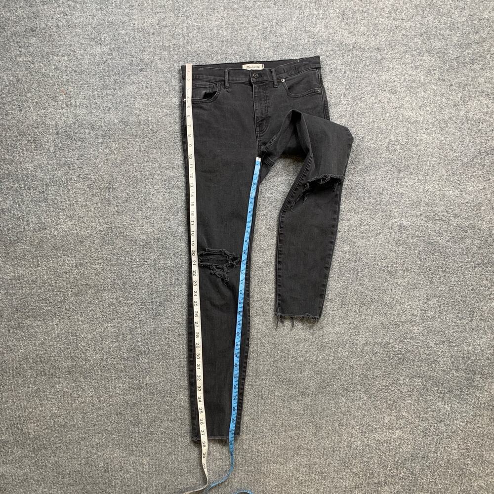 Madewell Jeans Womens 28 Gray Denim High Rise Skinny Distressed Busted Knee - Picture 4 of 11